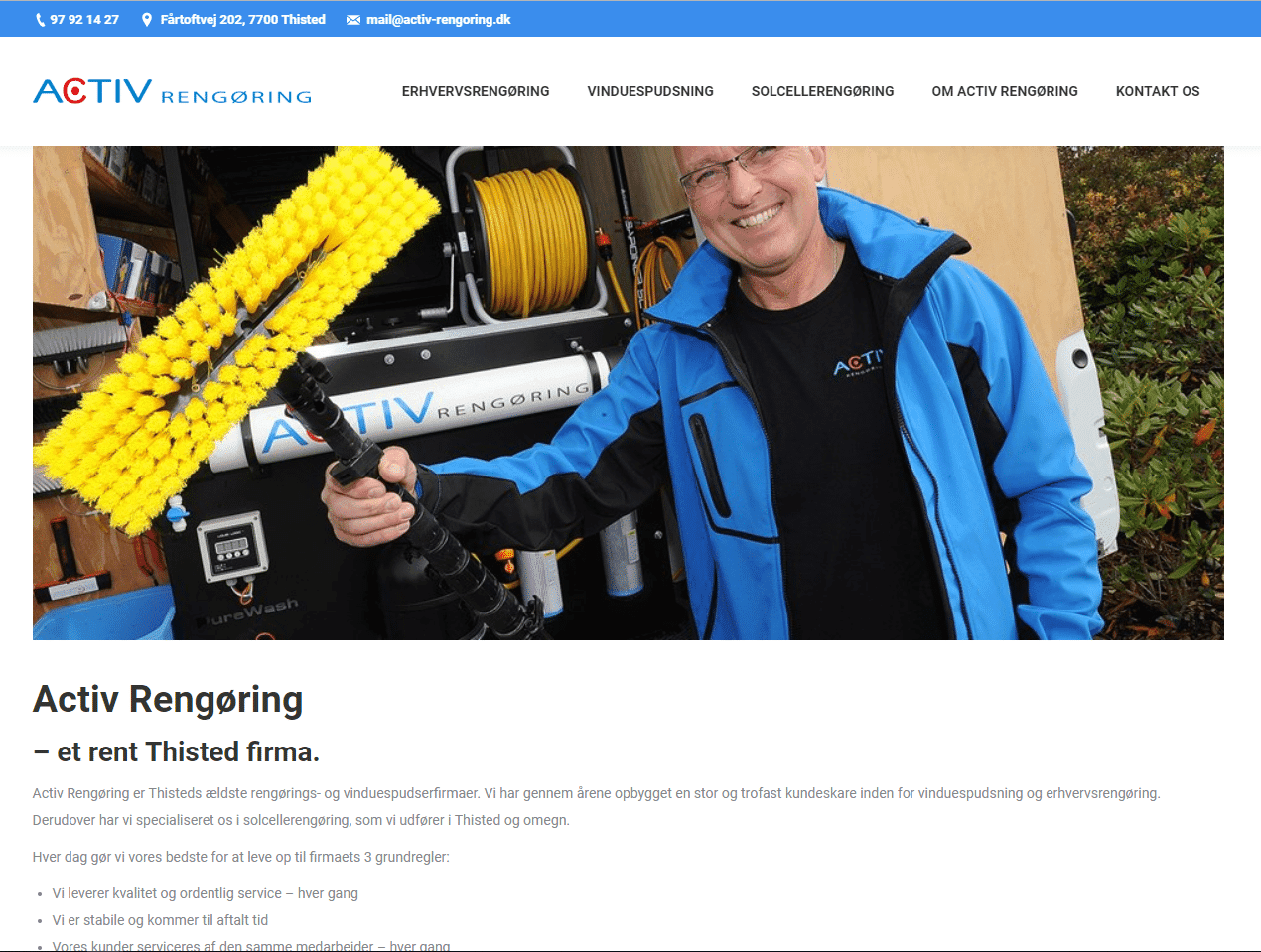 Activ Rengøring og vinduespolering har fået ny hjemmeside