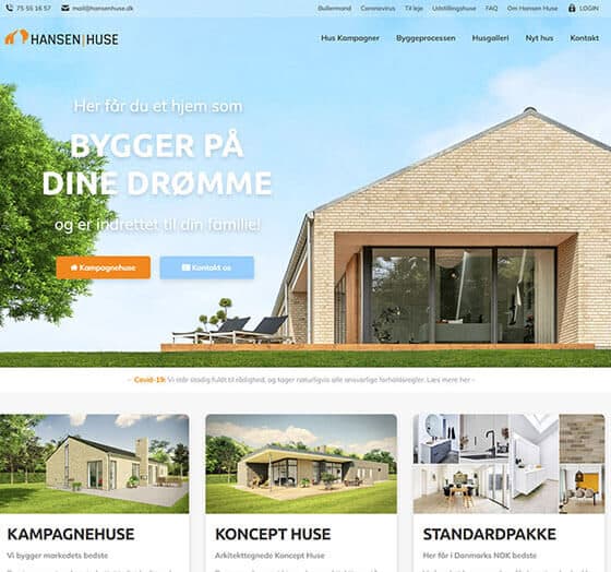 Ny hjemmeside til Hansen Huse