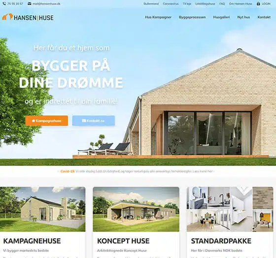 Ny hjemmeside til Hansen Huse