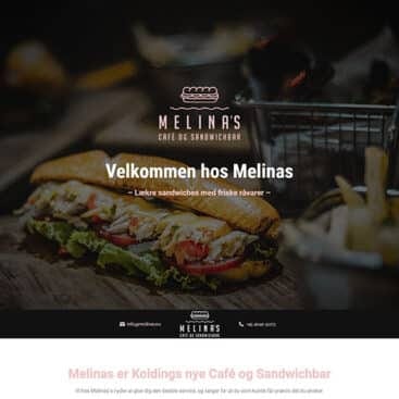 Melinas hjemmeside forside preview