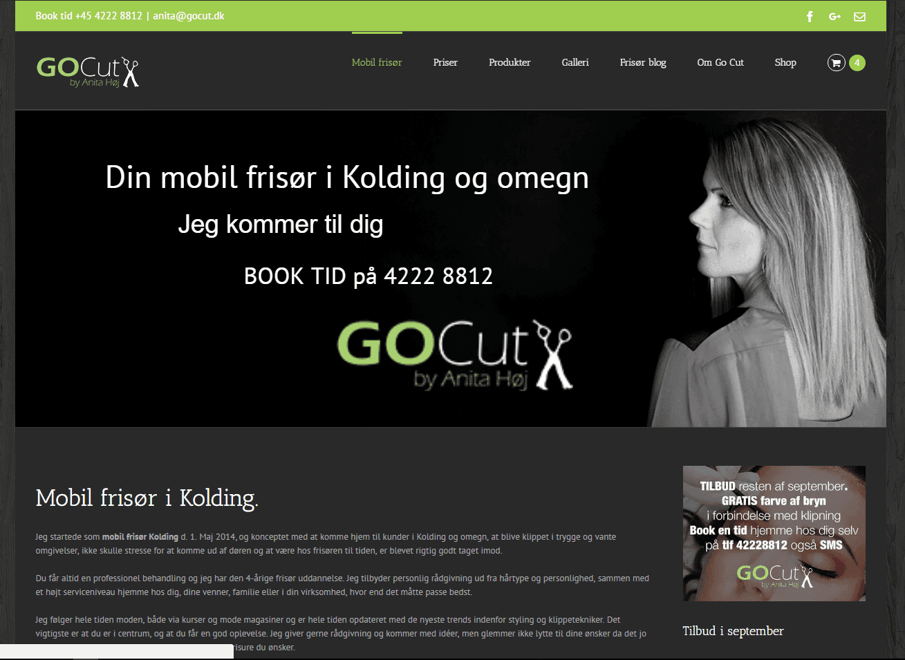 Go Cut hjemmeside preview