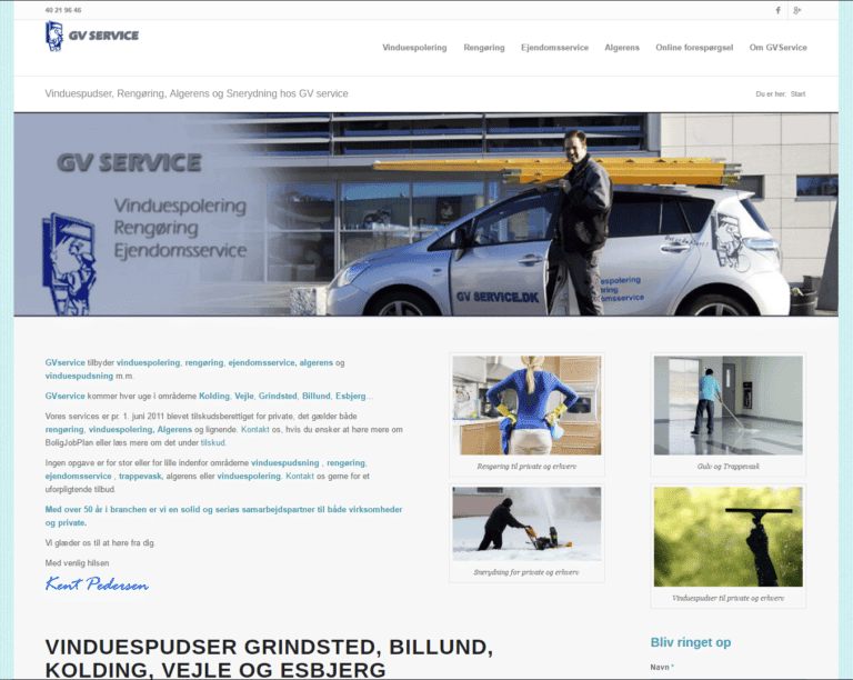 Hjemmeside til GVservice