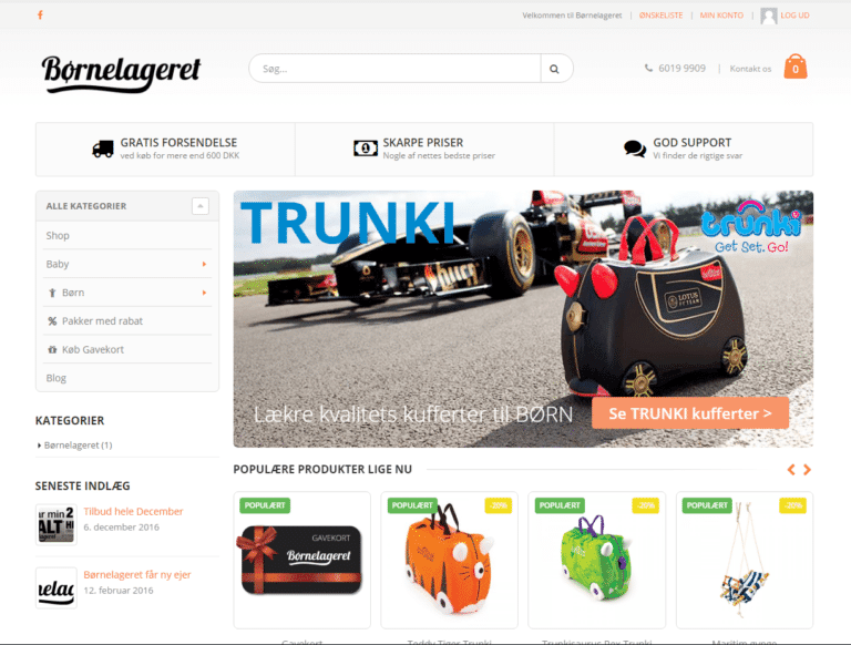 webshop til Børnelageret